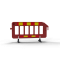 Crowd barrier | made of plastic | fence element red | film RA1/A | red / yellow